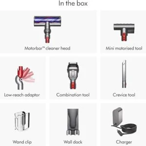 Dyson V11 Extra Cordless Stick Vacuum Cleaner, 158 AW, 60min, Hair de-tangling (Nickel/Red) - Image 3